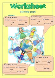 English Worksheet: describing