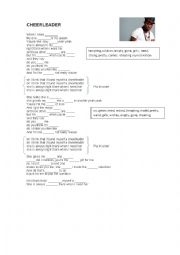 English Worksheet: Cheerleader with words