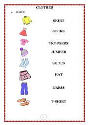 English Worksheet: Clothes, primary words, clothes phonics - 3 pages