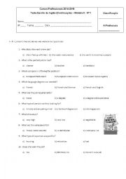 English Worksheet: Evaluation Test on Jobs