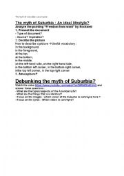 English Worksheet: Myth of suburbia