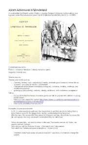 English Worksheet: alice in wonderland worksheet