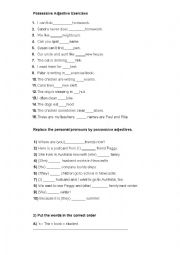 English Worksheet: Possessive Adjectives