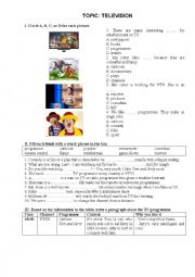 English Worksheet: Vocabulary: Television