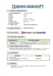 English Worksheet: Lesson plan 1