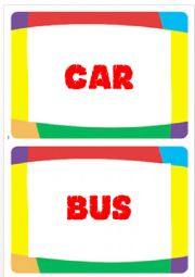 English Worksheet: transportation word flashcards- part 1