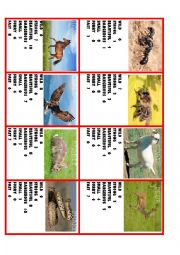 English Worksheet: Comparisons game with animals 1