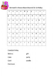 English Worksheet: birthaday