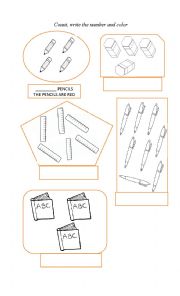 English Worksheet: numbers and colors