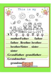 English Worksheet: Family members