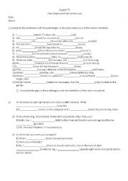 English Worksheet: Simple past and Past Continuous