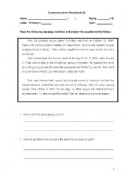 English Worksheet: soccer pele 