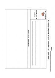 Listening Response Sheet - Eric Carle Books