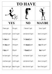 English Worksheet: Verb to have