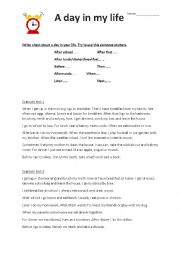 English Worksheet: A day in my life