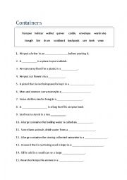 English Worksheet: Containers