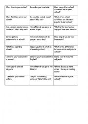 English Worksheet: Questions about school