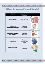 English Worksheet: When do we use present simple?