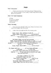 English Worksheet: The Rolling Stones Angie