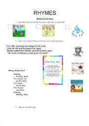 English Worksheet: Rhymes listening activities