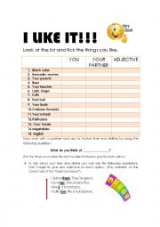 English Worksheet: I like IT.