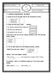 English Worksheet: Mid-term test n3