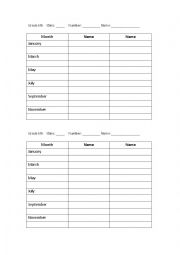 English Worksheet: Month-survey