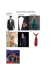 English Worksheet: American Culture: School Dances