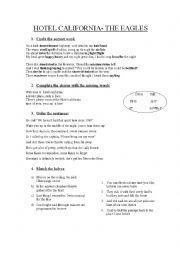 English Worksheet: Hotel California