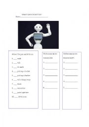 English Worksheet: What can a robot do? 