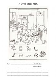 English Worksheet: A little messy room
