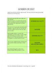 English Worksheet: Gender roles - vocabulary