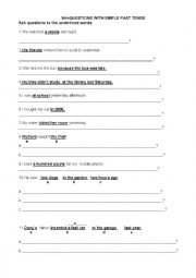 English Worksheet: Wh-questions