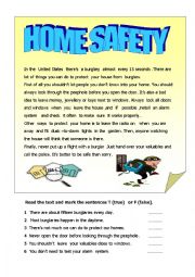 English Worksheet: HOME SAFETY