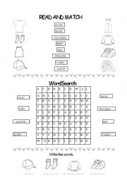 English Worksheet: clothes