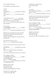 English Worksheet: Song 