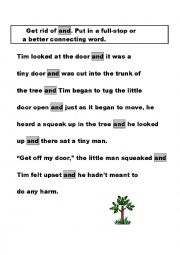 English Worksheet: Varying Connectives worksheet