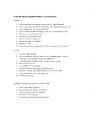 Curriculum vitae. 10 possible questions and answers.