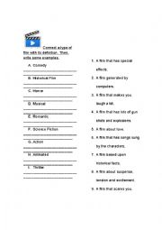 English Worksheet: Types of movies worksheet