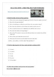 English Worksheet: Short video about family relations 