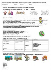 English Worksheet: 5th grade exam term:2 exam:3 for TURKISH students 