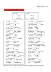 English Worksheet: VERB TO BE