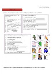 English Worksheet: VERB TO BE 2