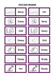 English Worksheet: Weather domino
