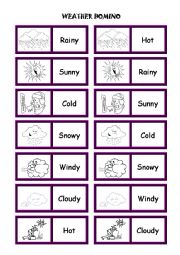 English Worksheet: Weather domino