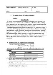 English Worksheet: End term testN3