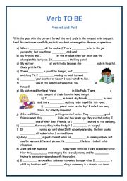 English Worksheet: To Be Present and Past