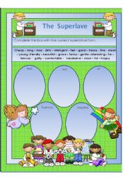 English Worksheet: Superlative - comparative.