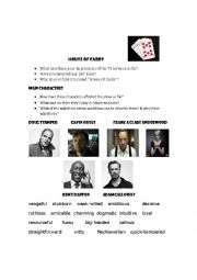 English Worksheet: House of Cards Pilot Personalities