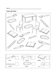 English Worksheet: Class things